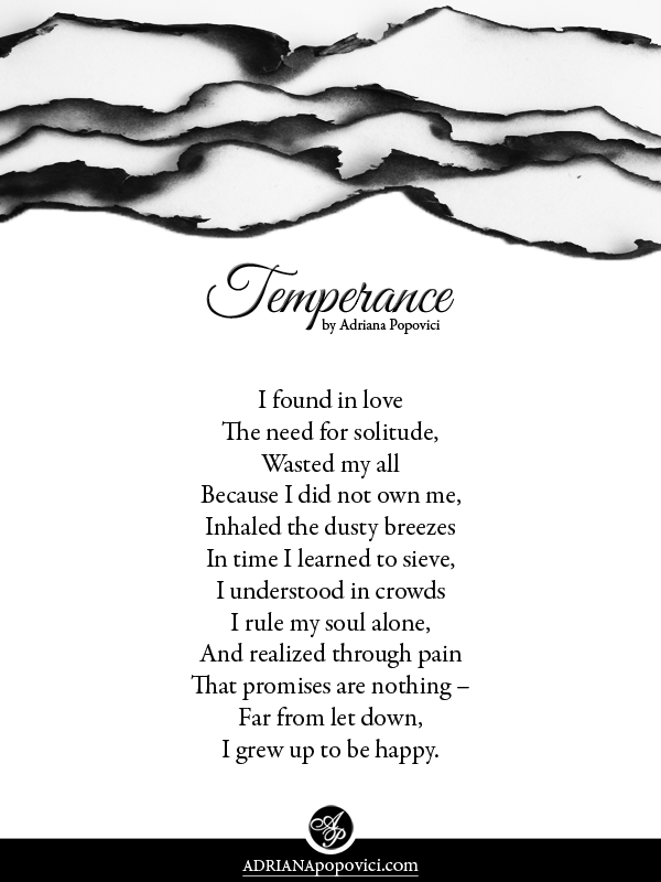 Temperance, poem by Adriana Popovici