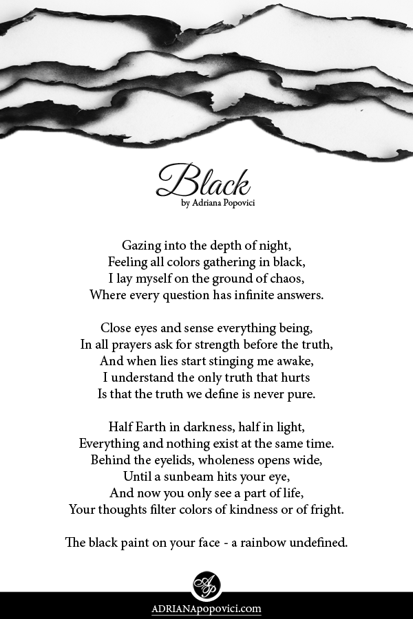 Black, poem by Adriana Popovici