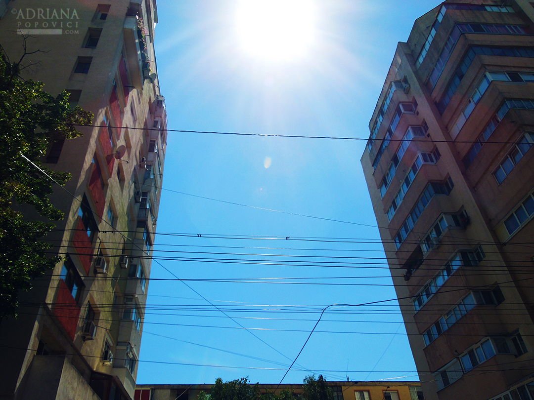 Tall apartment buildings and the sun | Adriana Popovici Photography